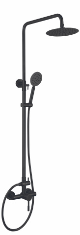 Sprchový sloup s baterií, SUS-003-J BLACK, černá | SUS-003-J BLACK